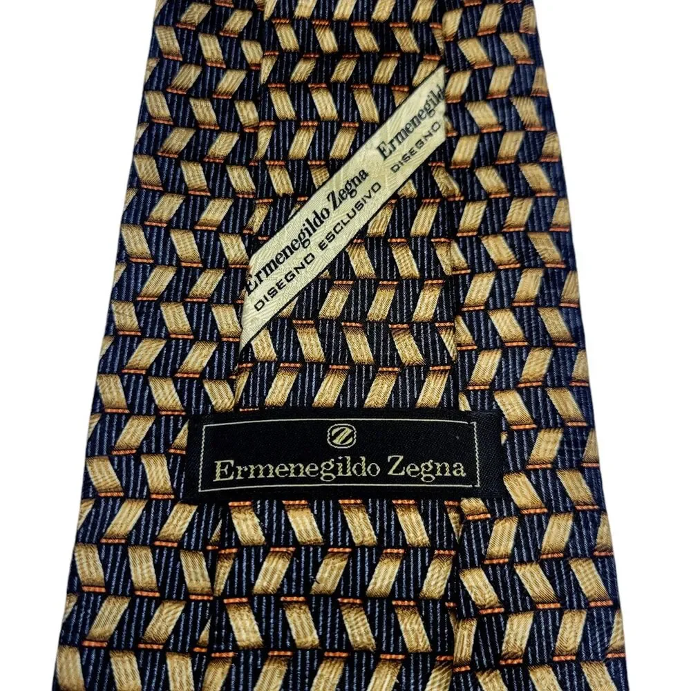 Ermenegildo Zegna Men's Silk Neck Tie, Hand Made‎ in Italy, 59.5